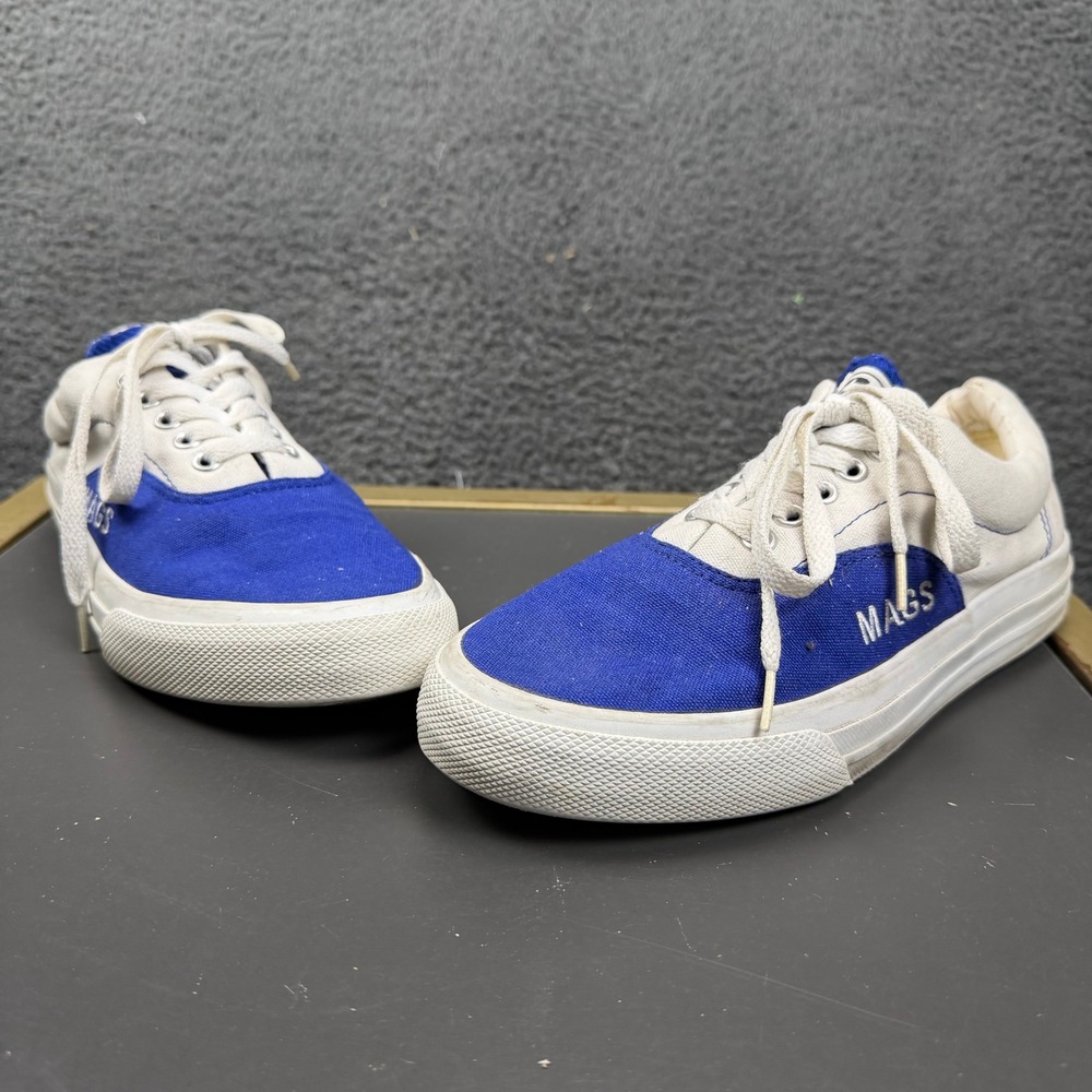 Converse Mags Canvas Low‎ Top Sneakers Blue White Unisex Sz US Mens 6.5 Womens 8